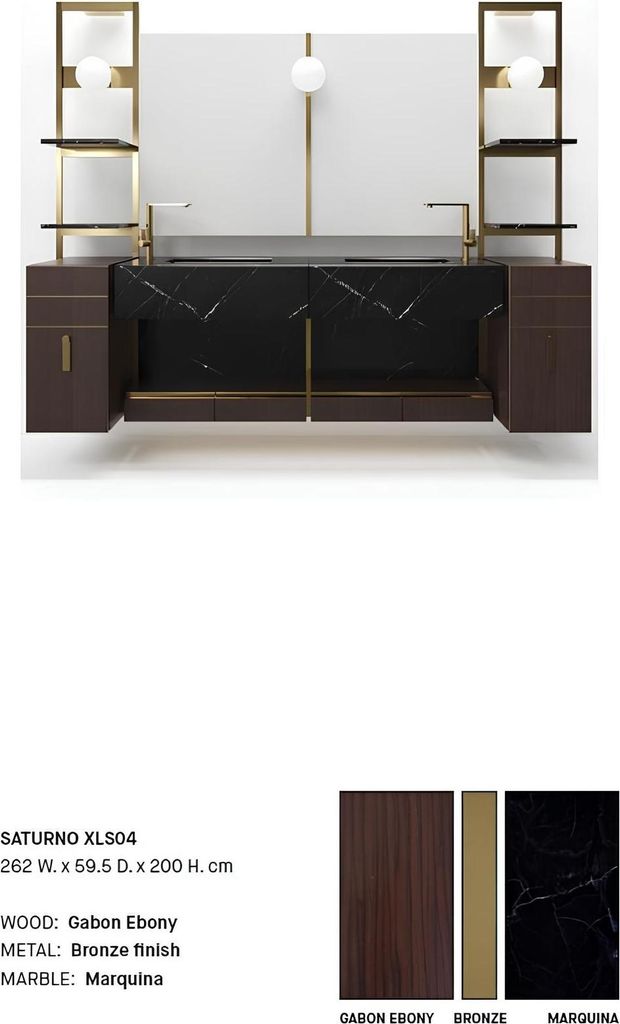 Braunes italienisches Waschbecken Klassischer Waschtischschrank Klassische Möbel