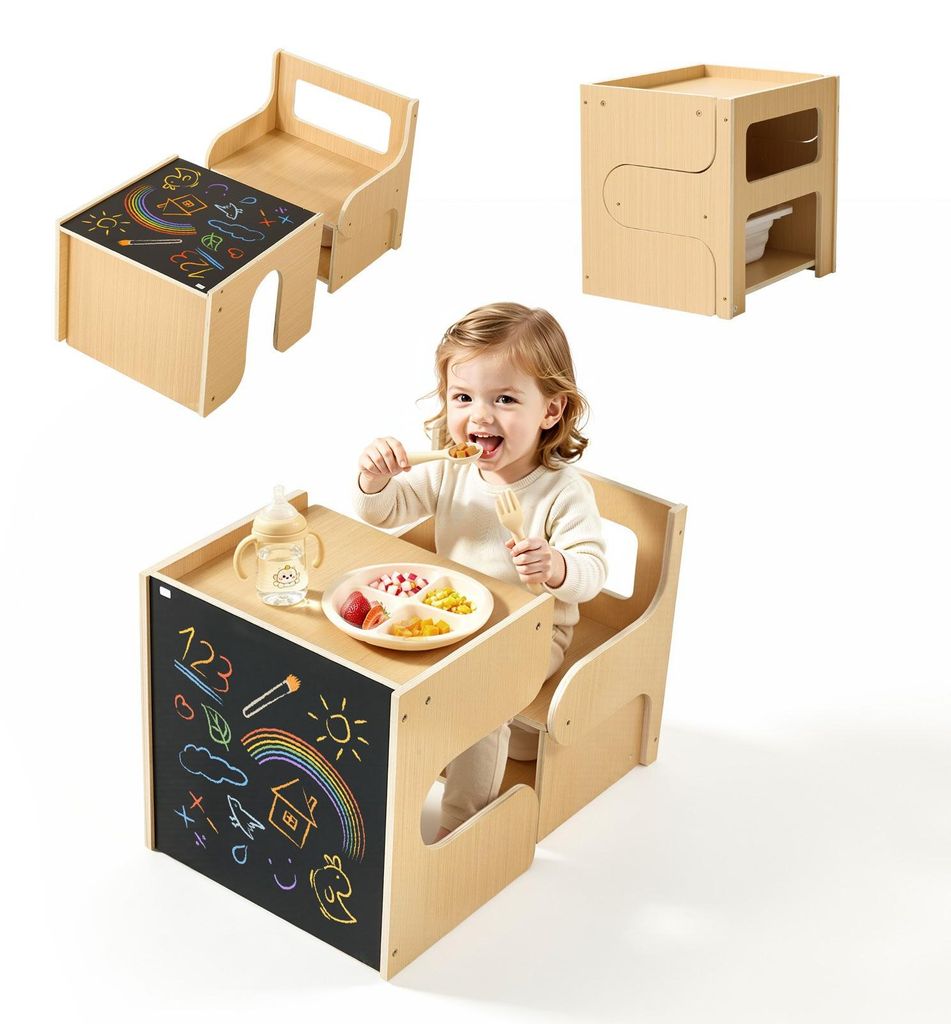 Montessori Tisch- und Stuhlset - Kindersitzgruppe aus Holz Produktbild 