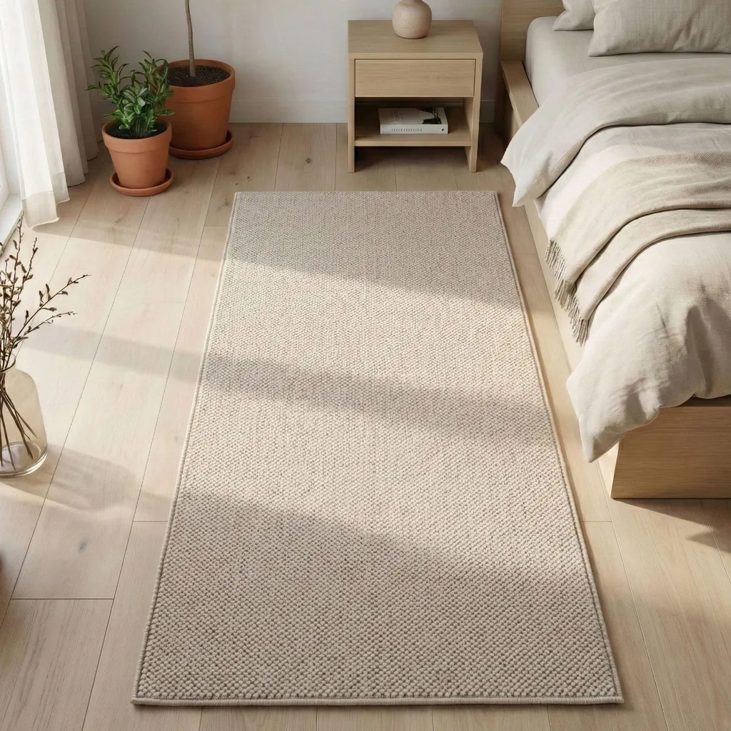 Tapis de Salon à Boucles Style Scandinave 80x150 cm Moquette Douce