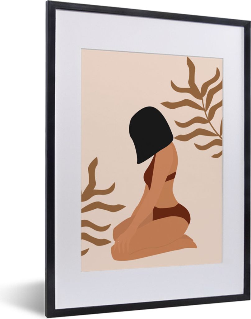 MuchoWow Gerahmtes Poster Sommer - Frau - Bikini 30x40 cm - Poster mit Schwarzem Bilderrahmen Wandposter Rahmen Foto Bilder - Wandposter Schlafzi...