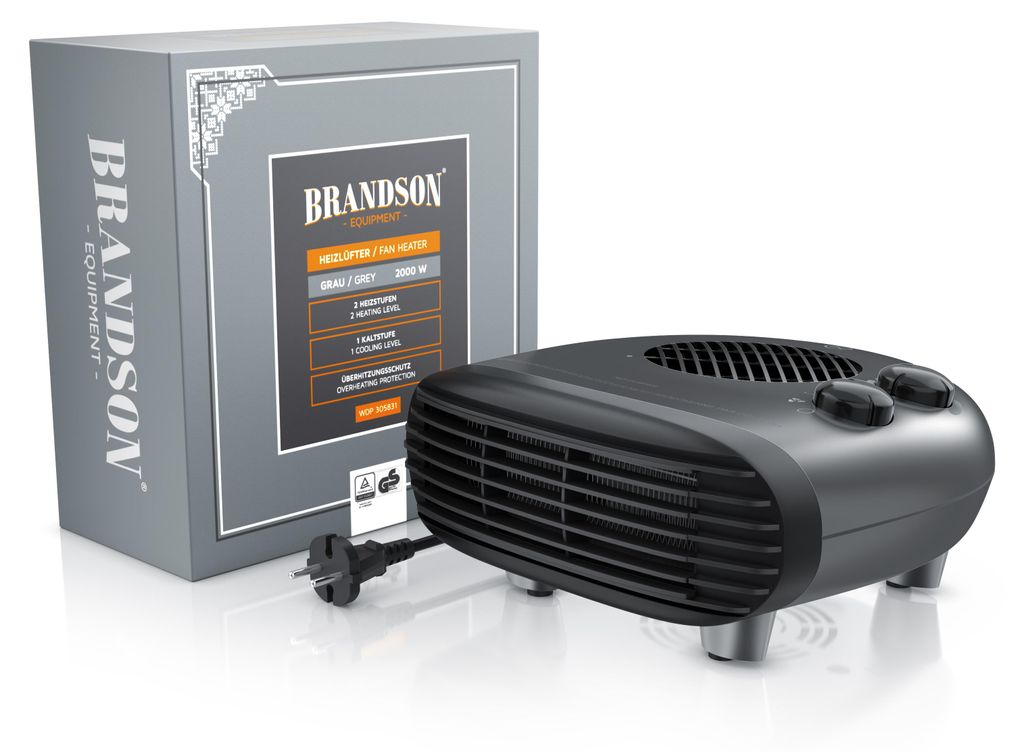 Termowentylator Brandson 2000W, 2 poziomy mocy, termostat, Zdjęcie produktu 