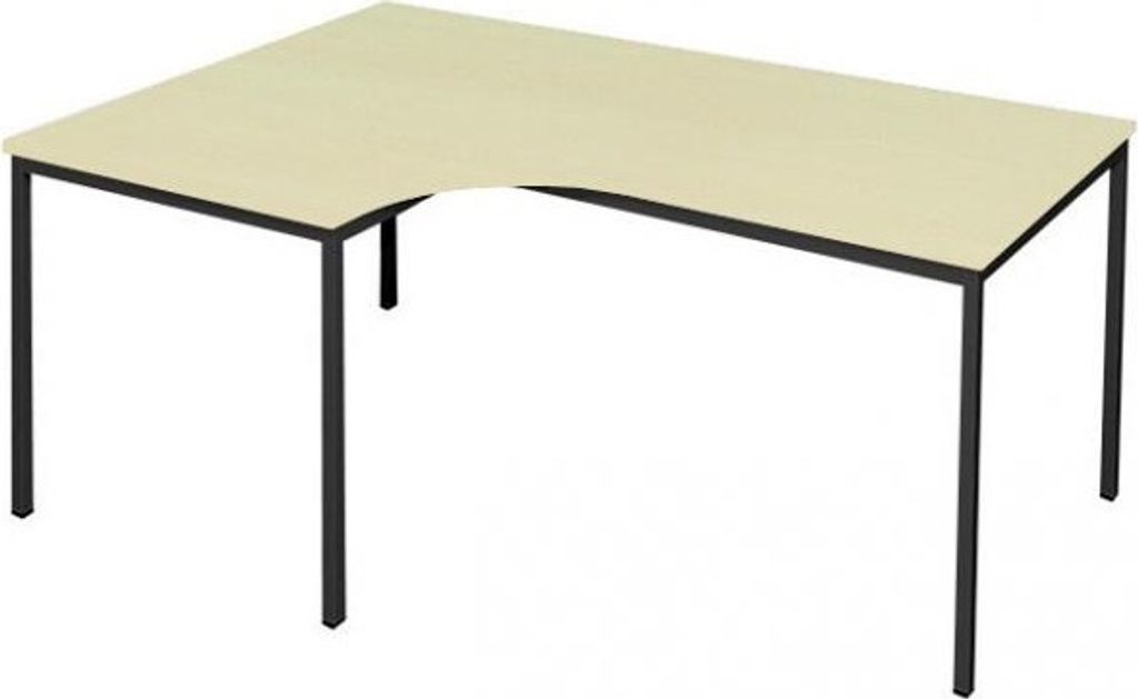 Freiformtisch, Winkel links, 750 x 2000 x 800/1200 x 800 mm, tiefschwarz/ahorn