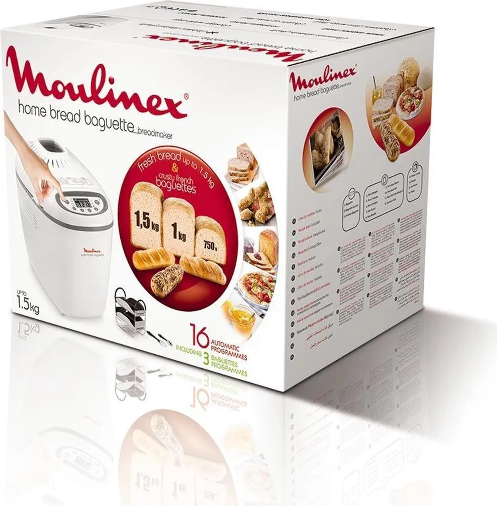 Moulinex OW6101 Machine à Pain Maison et Baguettes 1,5kg 16 Programmes