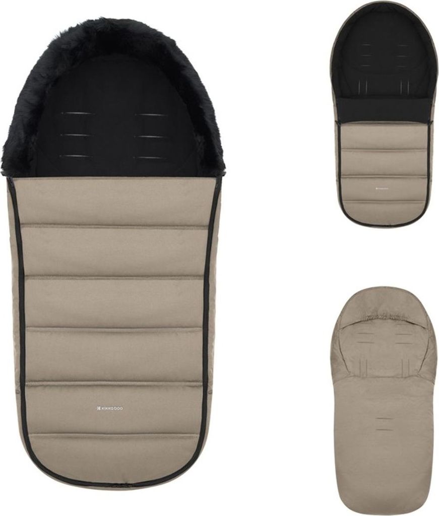 Kikka boo Fußsack Urban für Kinderwagen Reißverschluss Steppdesign Gurtöffnungen beige