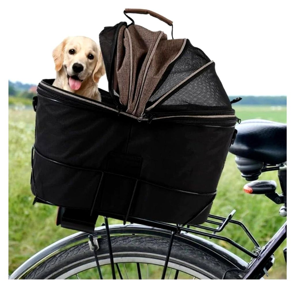Faltbarer Fahrradkorb für Haustiere mit Sicherheitsleine und Komfortpolster, universell einsetzbar, strapazierfähig, geeignet für kleine und mit...