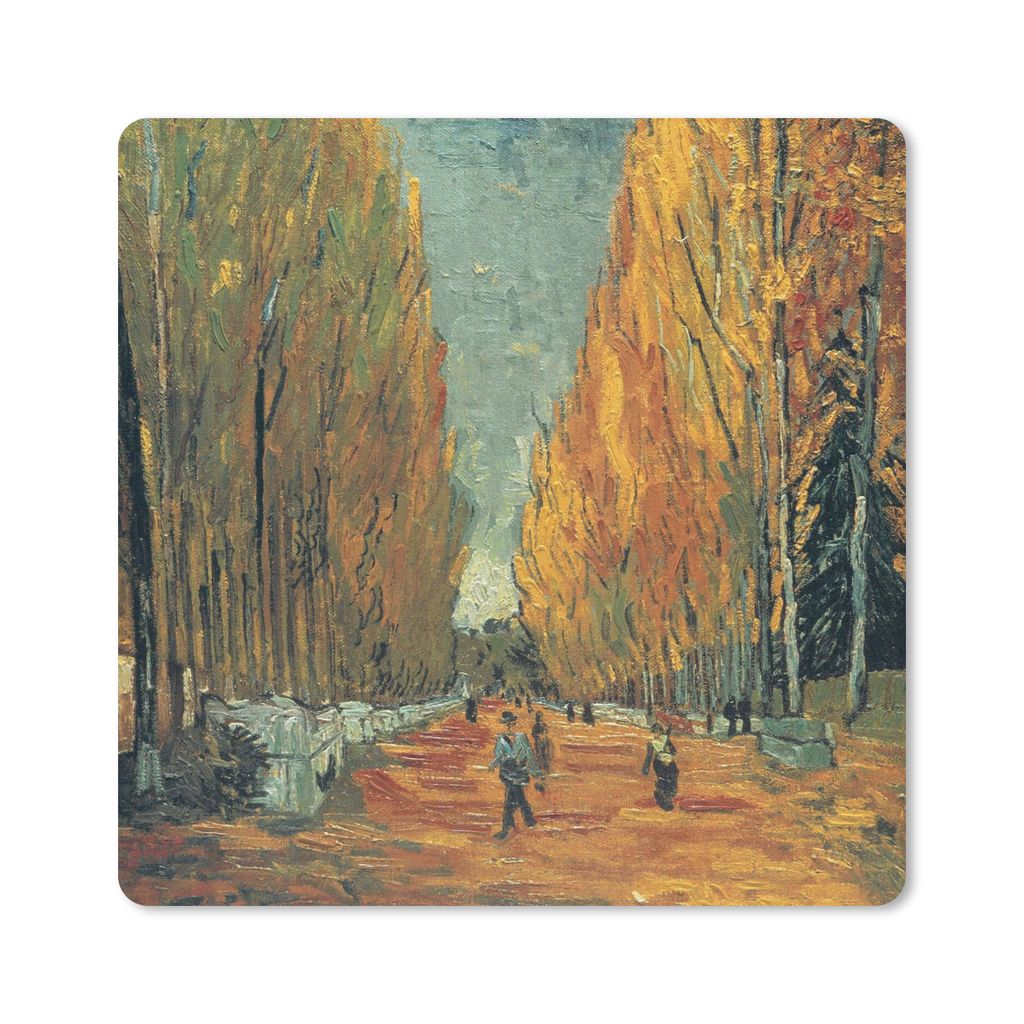 MuchoWow Mauspad Mousepad Elysische Felder - Vincent van Gogh 20x20 cm - Mousepads - Maus Mat - Pad - Mausunterlage - Desk Mat - Bureauartikeln