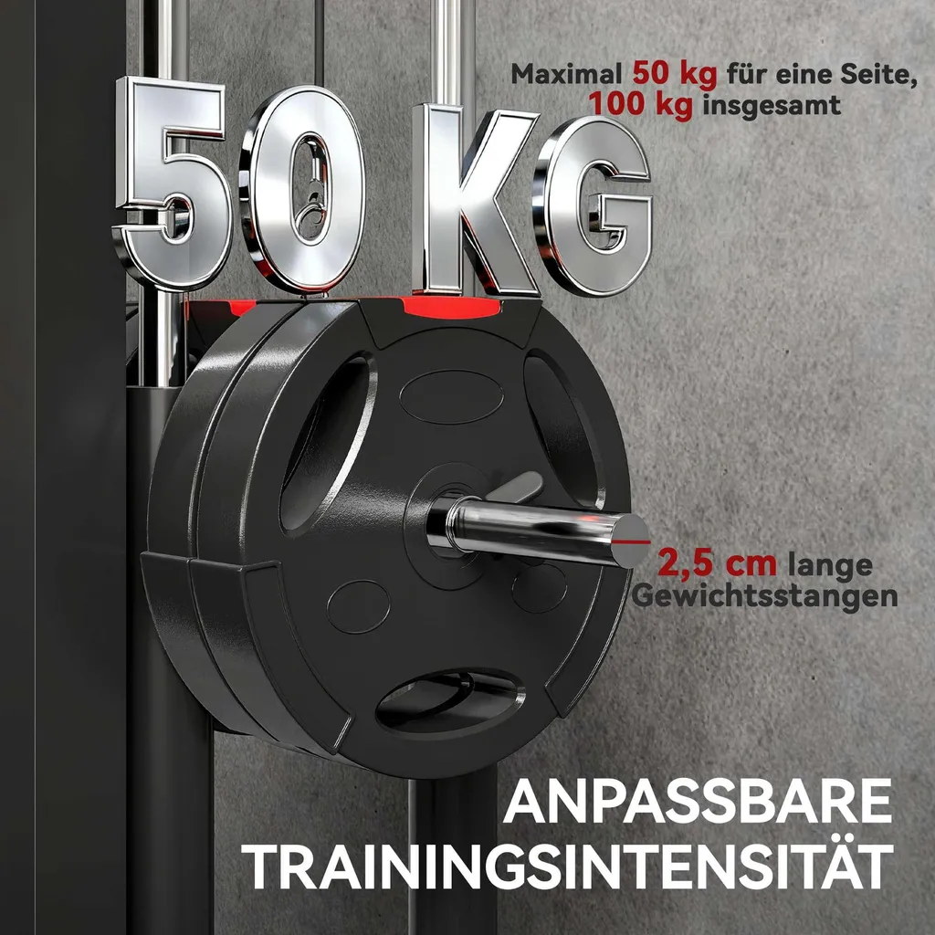 Machine à câbles en acier noir renforcé, station murale de gym compacte