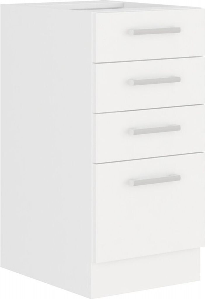 Schubladen-Küchenschrank EDISA – Breite 40 cm, weiß Produktbild 1