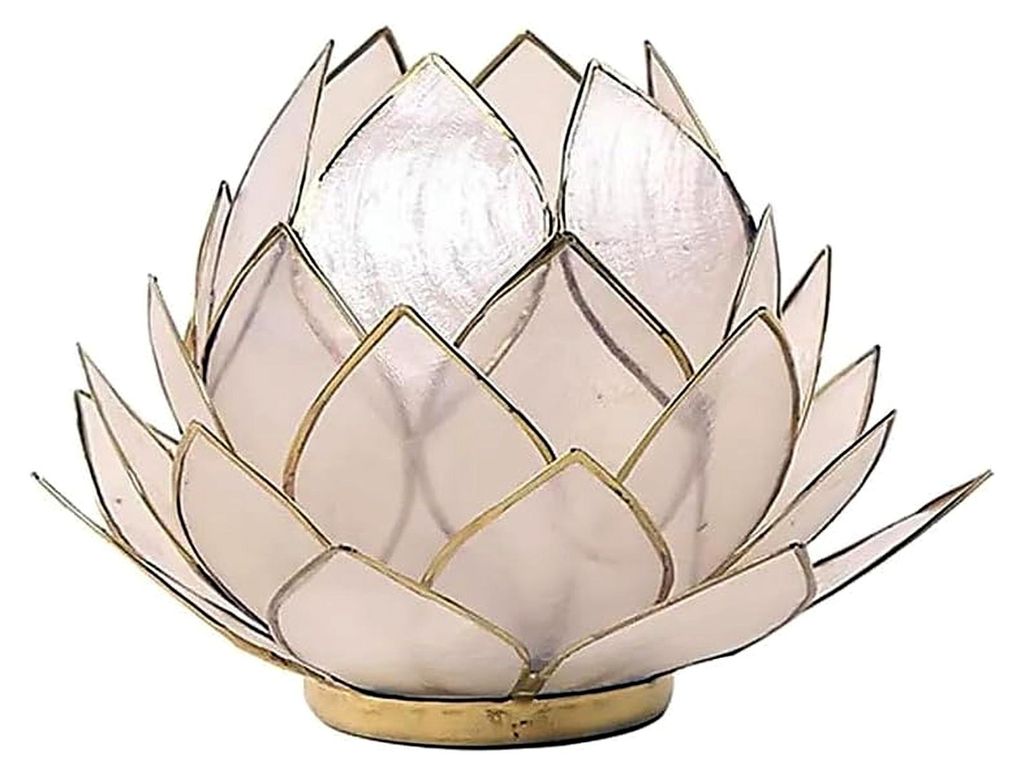Capiz Lotus Atmosphärisches Licht Capiz naturbelassen groß - 15x15 cm