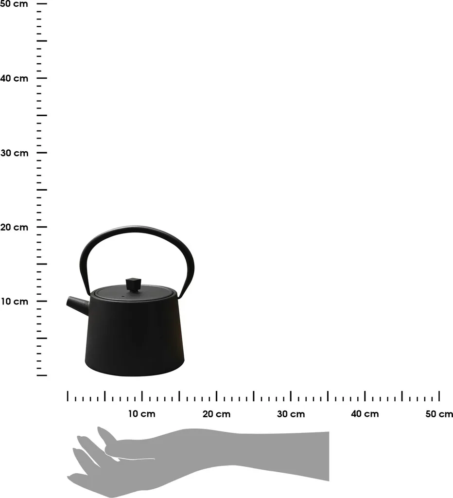 Théière fonte HowHomely 900 ml noire avec intérieur émaillé et passoire