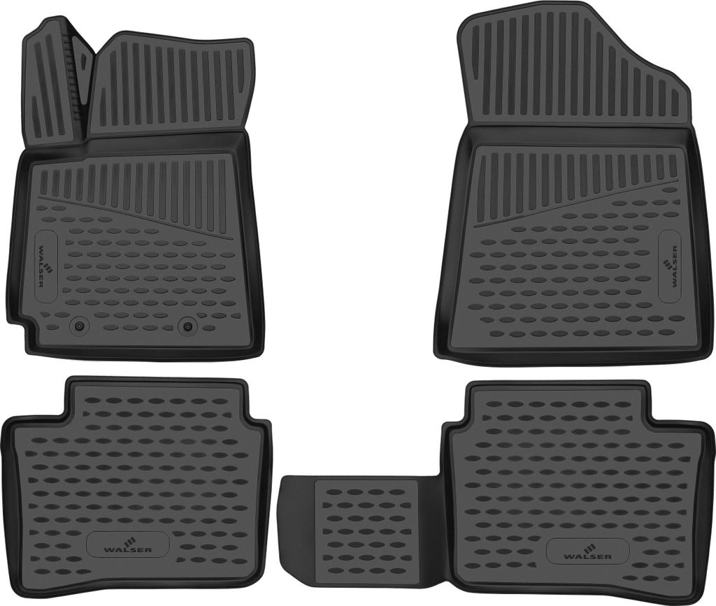 WALSER XTR Gummi Fussmatten Auto für Hyundai i10 3 (AC3, AI3) 09/2019-2025, 100% passgenaue Auto Fußmatten, robuste Universal Fußmatte Auto, Gum...