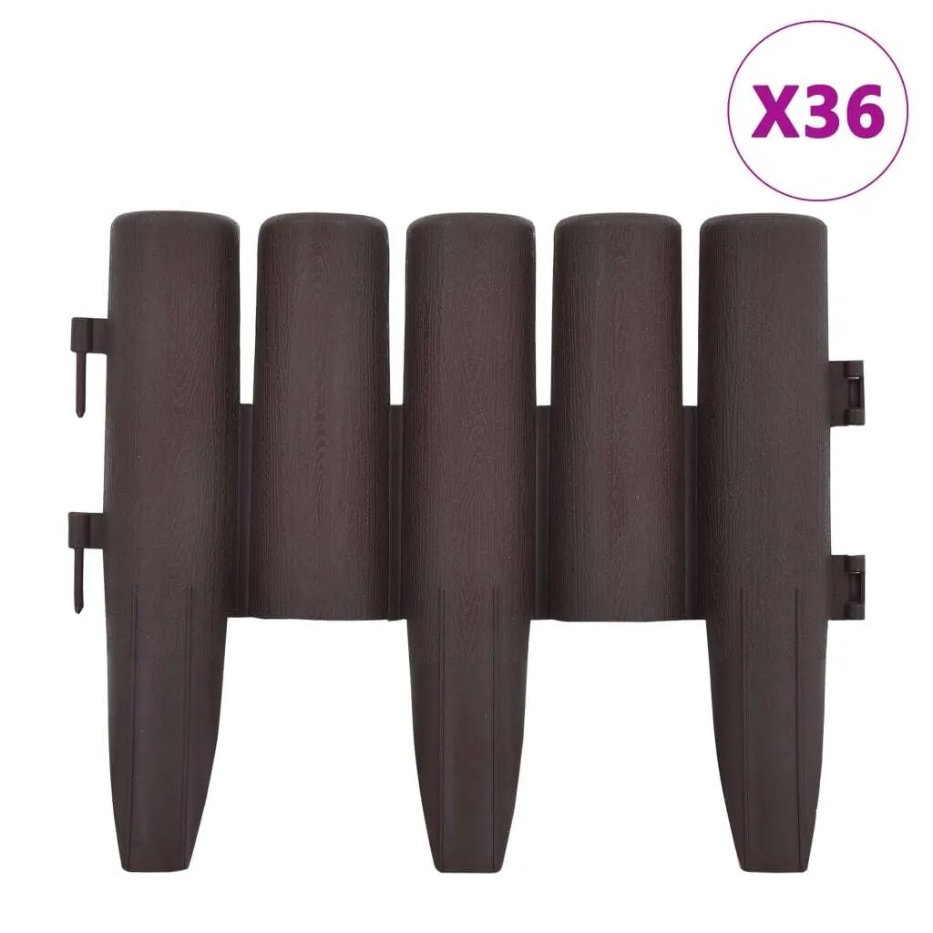 Anti-envahissement Gazon : Bordure pelouse 10m vidaXL Marron 36 pièces
