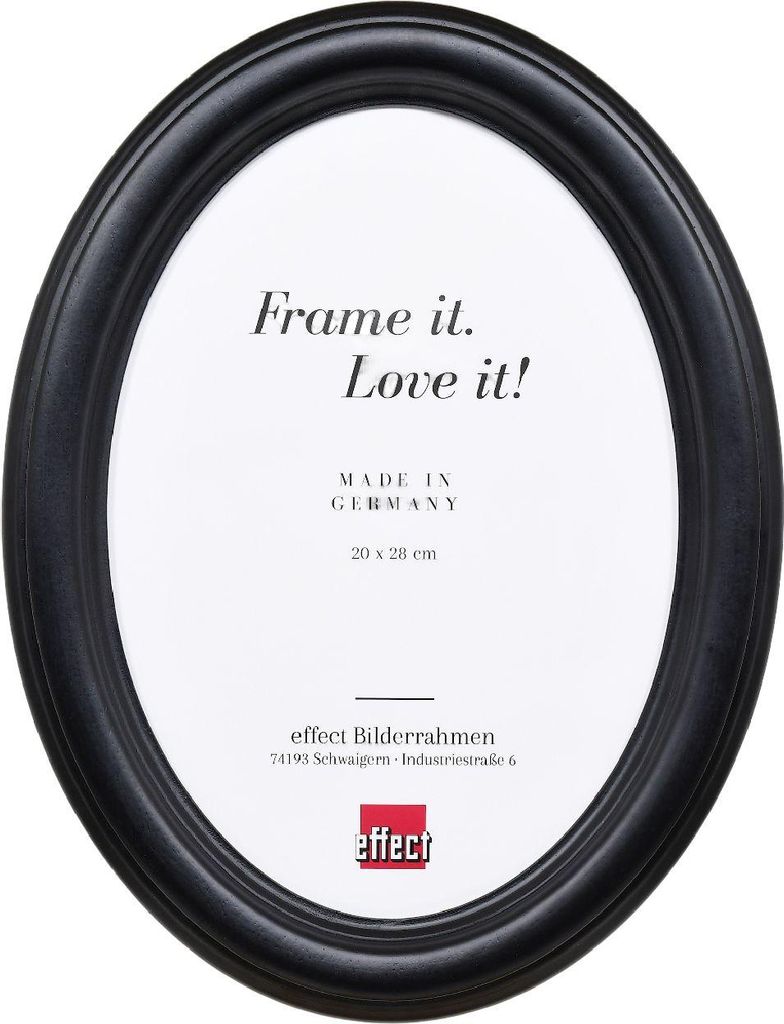Effect Bilderrahmen Oval Profil HB 25x25 cm schwarz