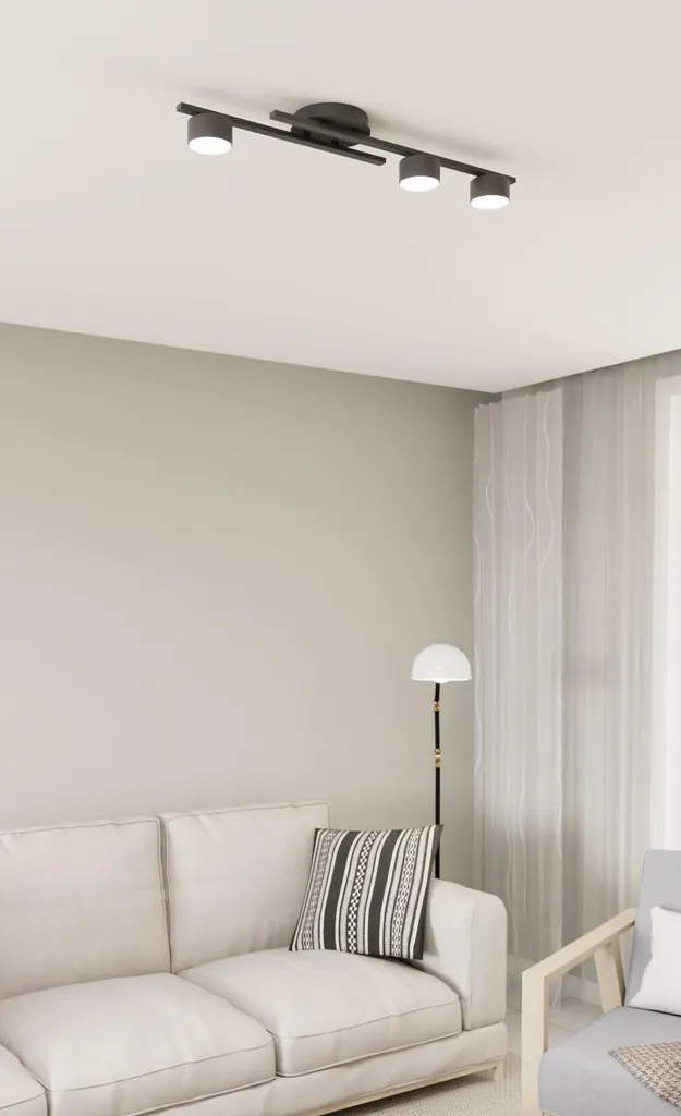 Lustre Suspension Moderne Noire 3 Lumières FRAGMENT pour Salle à Manger