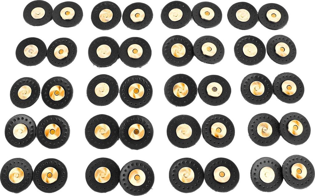 20 Sets Leder-Magnetverschluss, Mehrzweck-Taschenverschluss zum Nähen, Basteln, Geldbörsen, Taschen, Kleidung, Schwarz