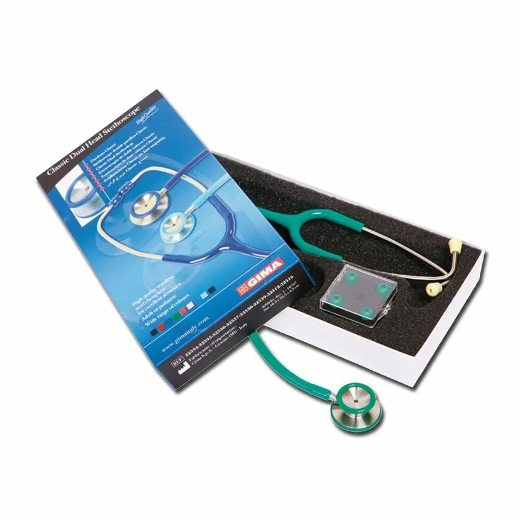 Gima Classic Dual Head Stetho Verde Chiaro - Stetoscopio Professionale