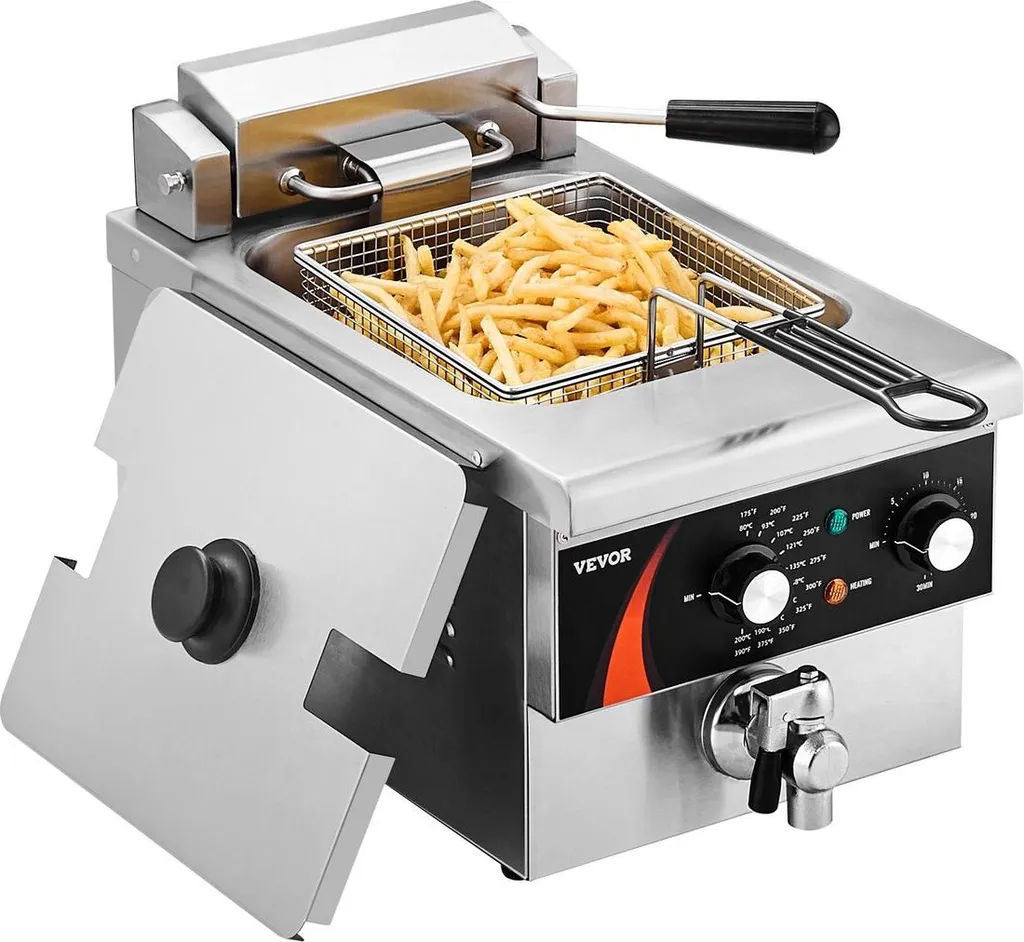 Friteuse électrique pro 8,5 L avec thermostat de précision et cuve inox