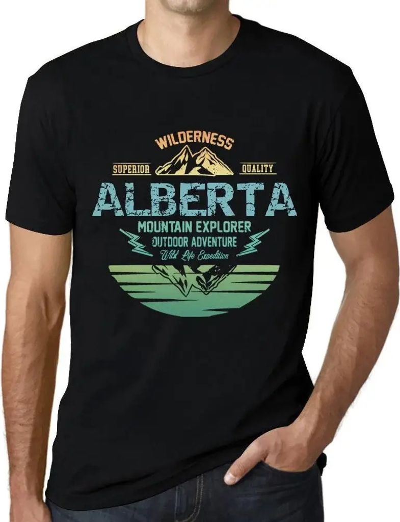 Herren Grafik T-Shirt Outdoor-Abenteuer Wildnis Bergforscher alberta – Outdoor Adventure, Wilderness, Mountain Explorer Alberta – Öko-Verantwo...