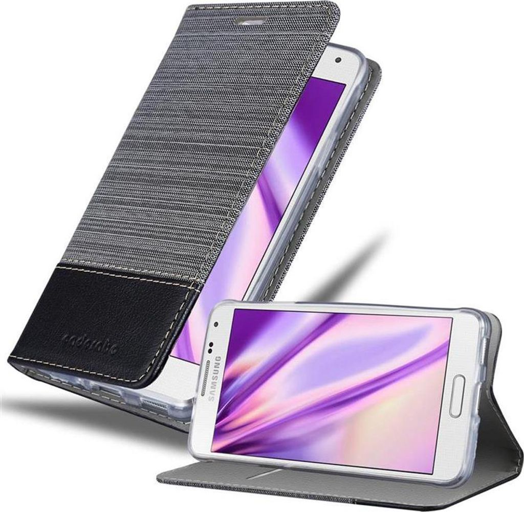 Cadorabo Hülle für Samsung Galaxy ALPHA Schutzhülle in Grau Handy Hülle Etui Book Case Cover