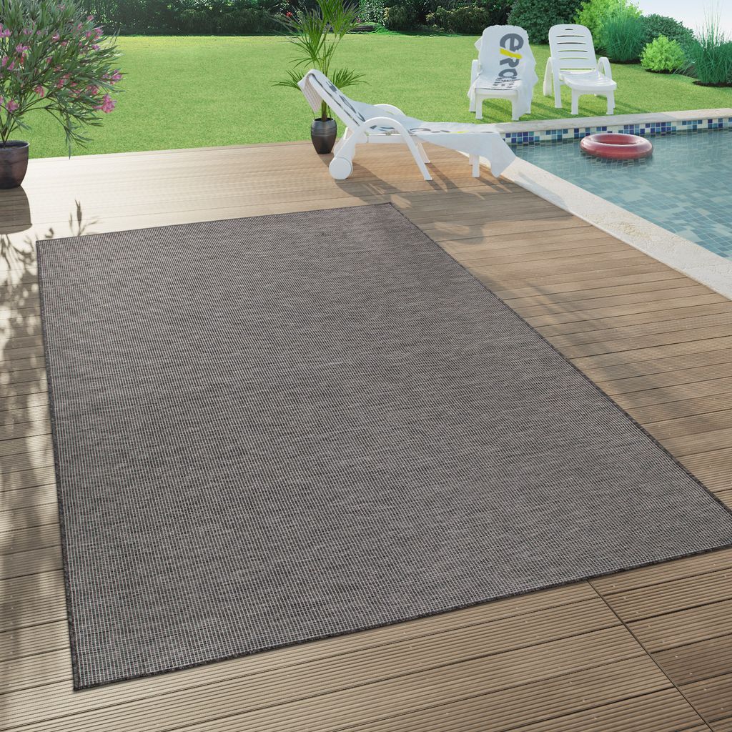 Outdoor Teppich Balkon Terrasse Grau Rosa Grün Pastellfarben Flachgewebe Grösse 120x160 cm