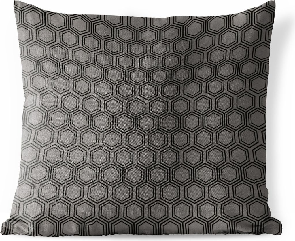 MuchoWow Outdoor Kissen - Sechseck - Muster - Linie - 60x60 cm - Wetterfest - Lounge Kissen - Dekoration - Schlaf Kissen