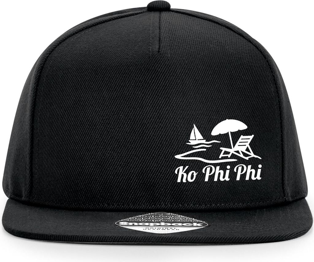 Huuraa Cappy Mütze Ko Phi Phi Inselmotiv Thailand Black Polyester Snapback Kappe Geschenkidee
