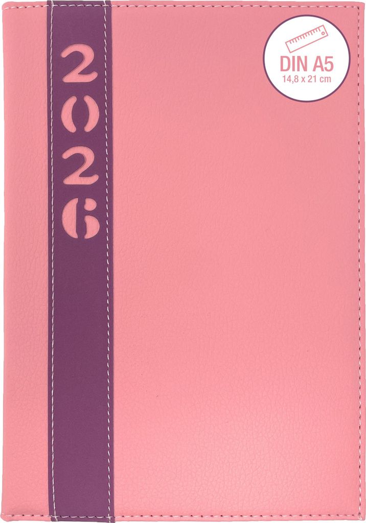Buchkalender 2026 A5 – Softcover Wochenplaner mit 1 Woche auf 2 Seiten – Agenda 2026 mit Leseband – DIN A5 Kalender für Familien – in 4 Fa...