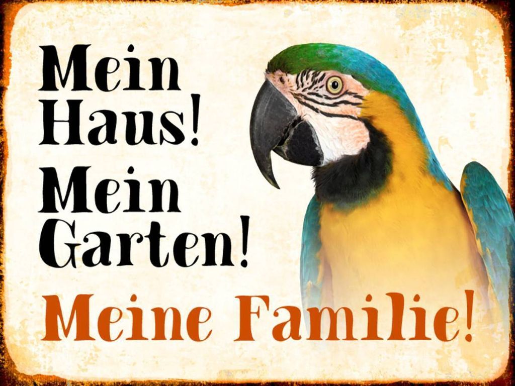 vianmo Holzschild 30x40 cm Tiere Papagei mein Haus Garten Familie