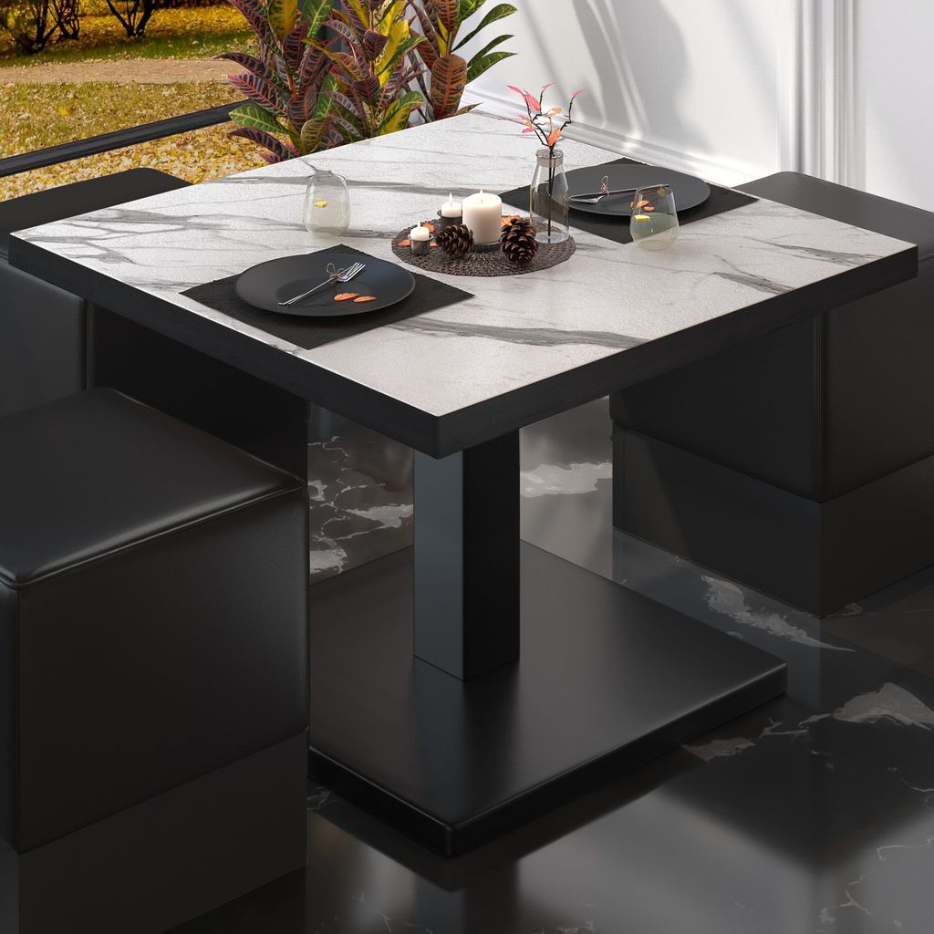 BM | Bistro Loungetisch | B:T:H 60 x 60 x 41 cm | Weiß Produktbild 