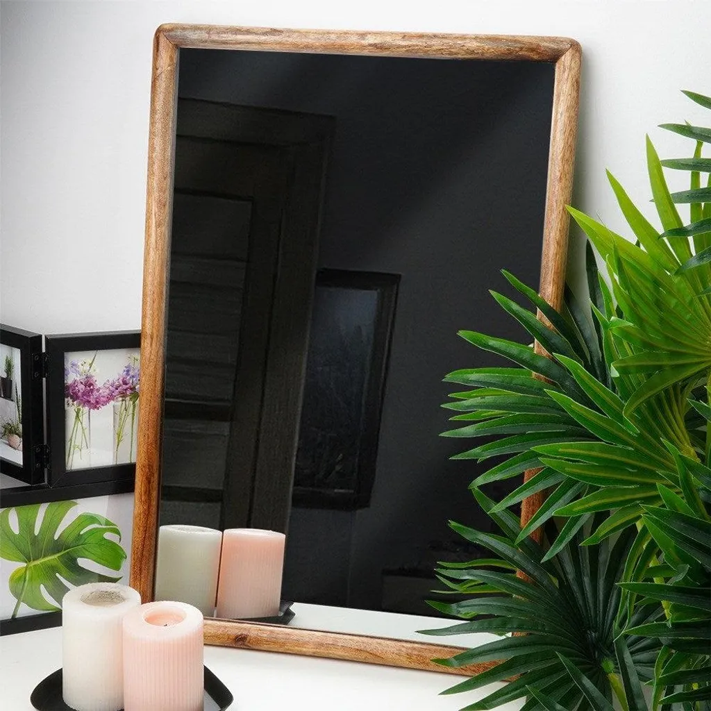 Specchio da parete rettangolare in legno 40x60 cm - 5