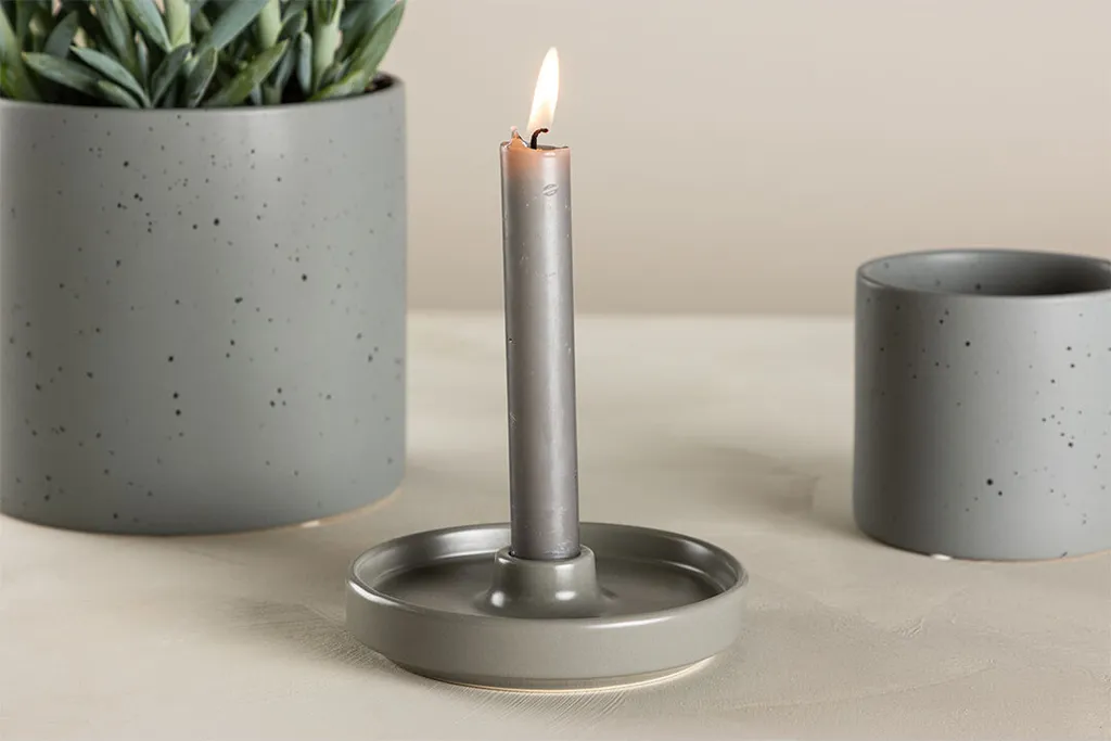 Bougeoir Gris Bette Stable et Durable - Déco Moderne Sans Encombrement