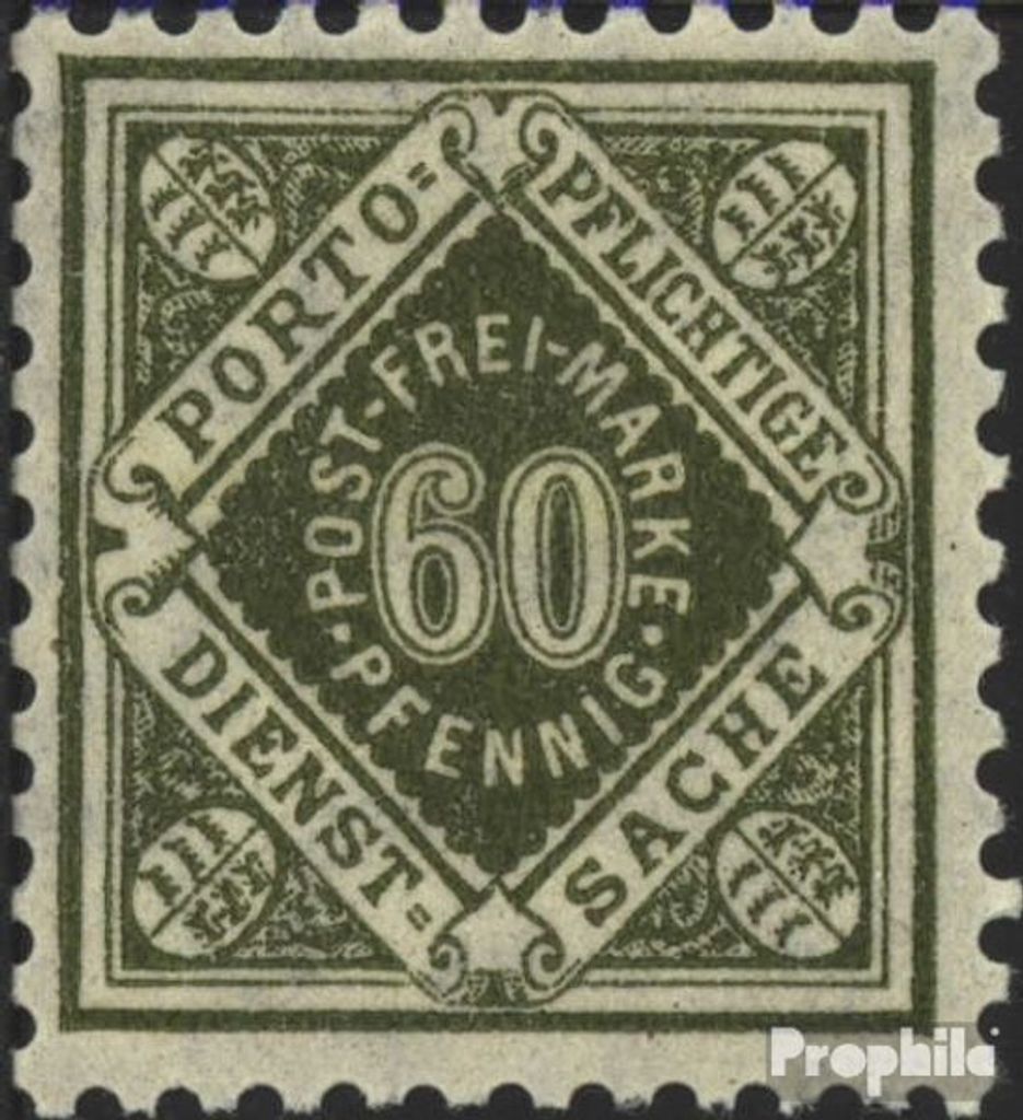Briefmarken Württemberg 1921 Mi D155 postfrisch Ziffern in Raute