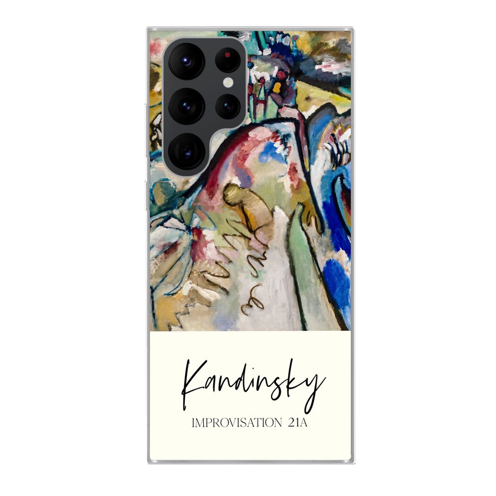 MuchoWow Handyhülle Schutzhülle Hülle für Samsung Galaxy S22 Ultra Improvisation 21A - Kandinsky - Alte Meister Silikon Softcase Handy Hülle...