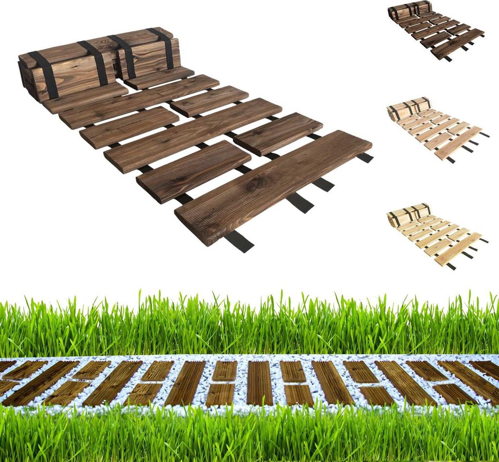 be4nature sentiero da giardino in legno 50x600 cm Marrone - Immagine del prodotto 