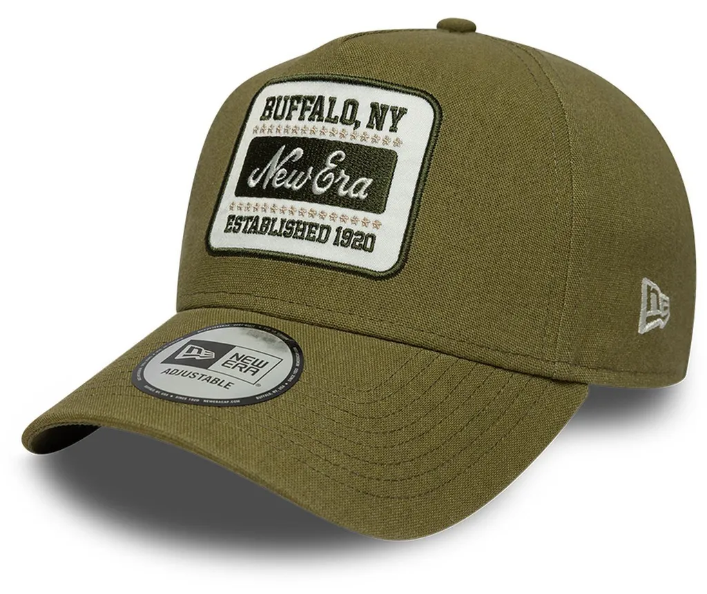Casquette été New Era A-Frame Trucker lin olive pour loisirs et soleil