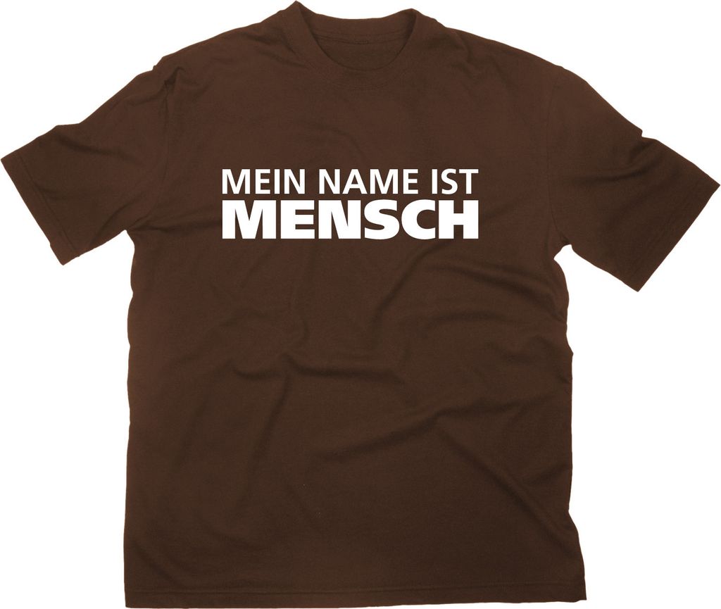 Styletex23 T-Shirt Mein Name ist Mensch, braun, M