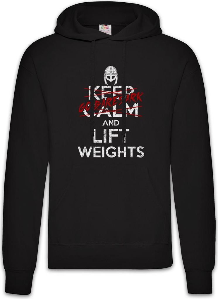 Urban Backwoods Go Baresark And Lift Weights, Herren Hoodie, Farbe: Schwarz, Größe: M