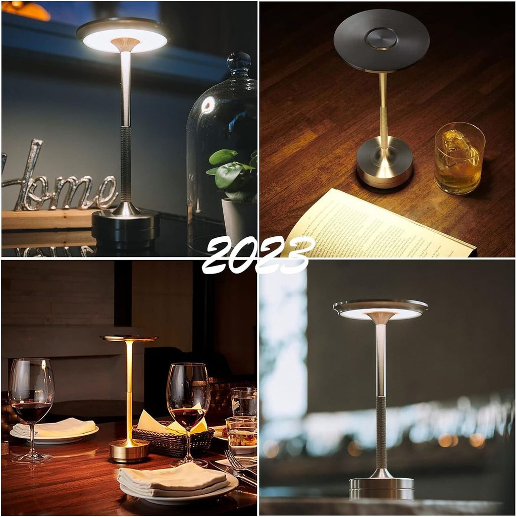 LED Nachtlichter Tischlampe Kabellos Dimmbar Aluminium Produktbild 5