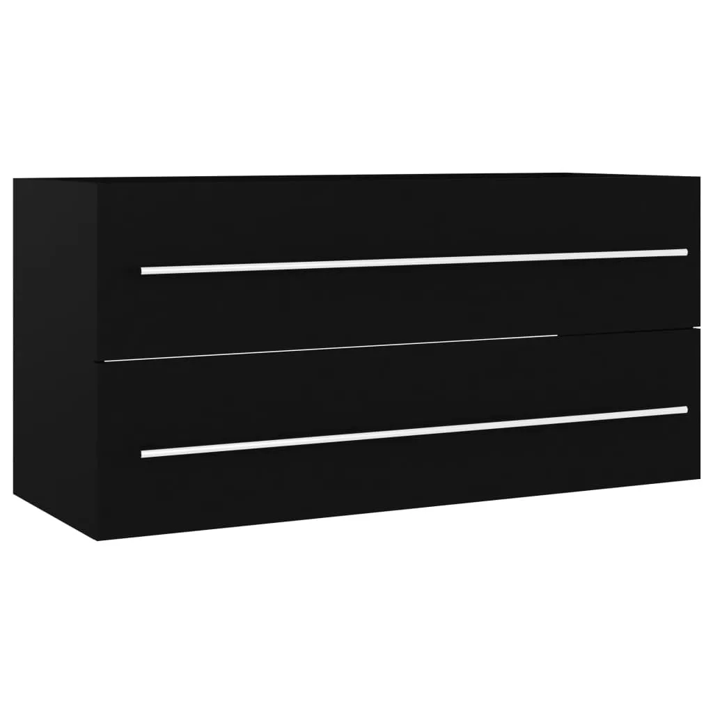 SYFAX™ Mobile Lavabo Nero 100x38,5x48 cm in Legno Multistrato