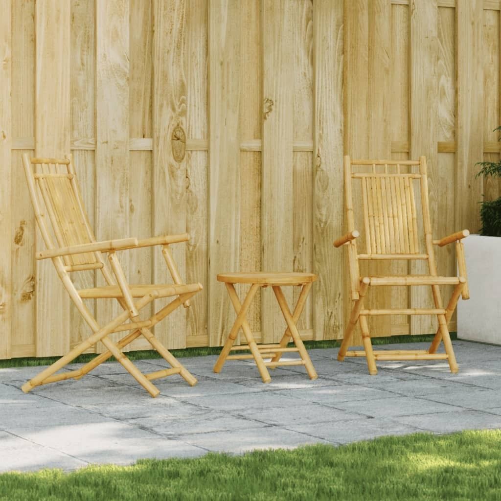 Möbel 3-tlg. Bistro-Set Bambus - Balkonmöbel 3278532