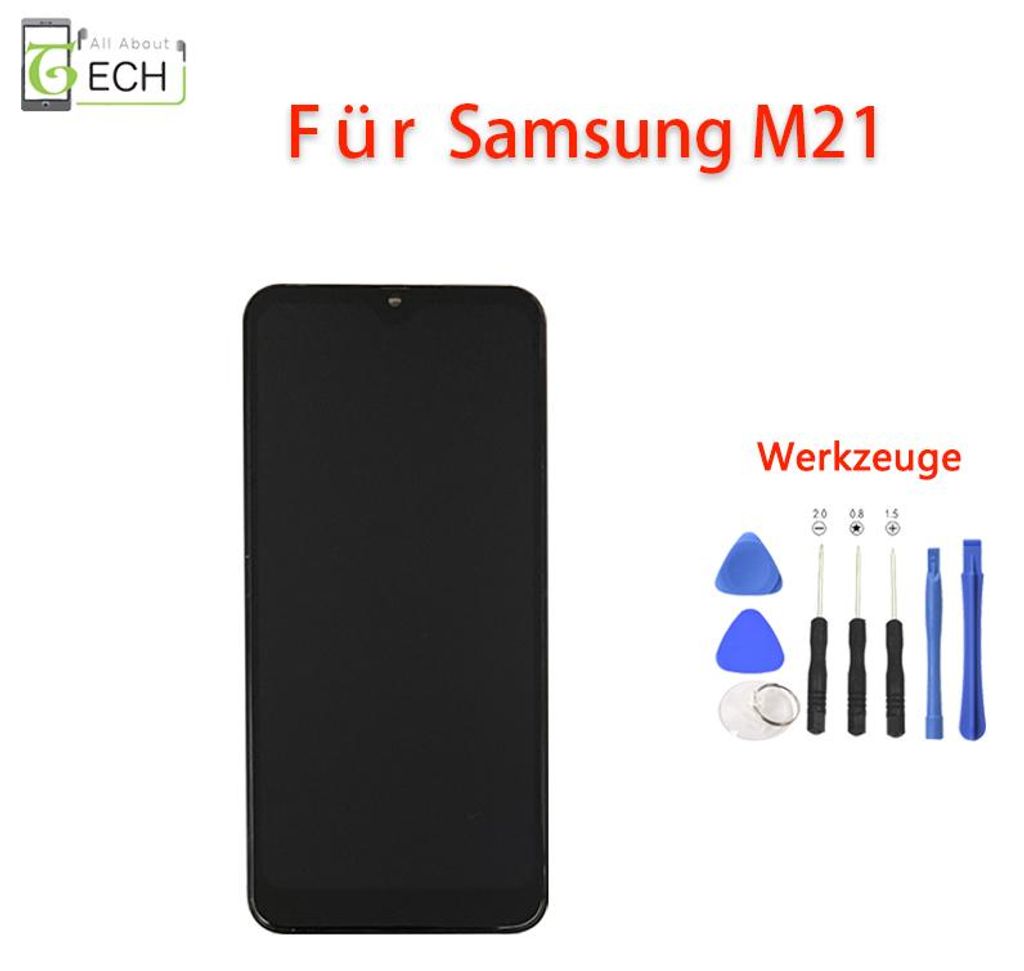 Für Samsung Galaxy M21 2020 M215 LCD Display mit Rahmen Produktbild 
