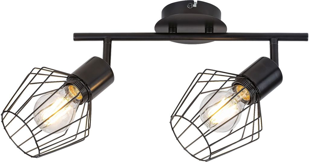 Rabalux 3535 Deckenstrahler 2 Spots Belano, E27, schwarz, Industriell, 35,5cm