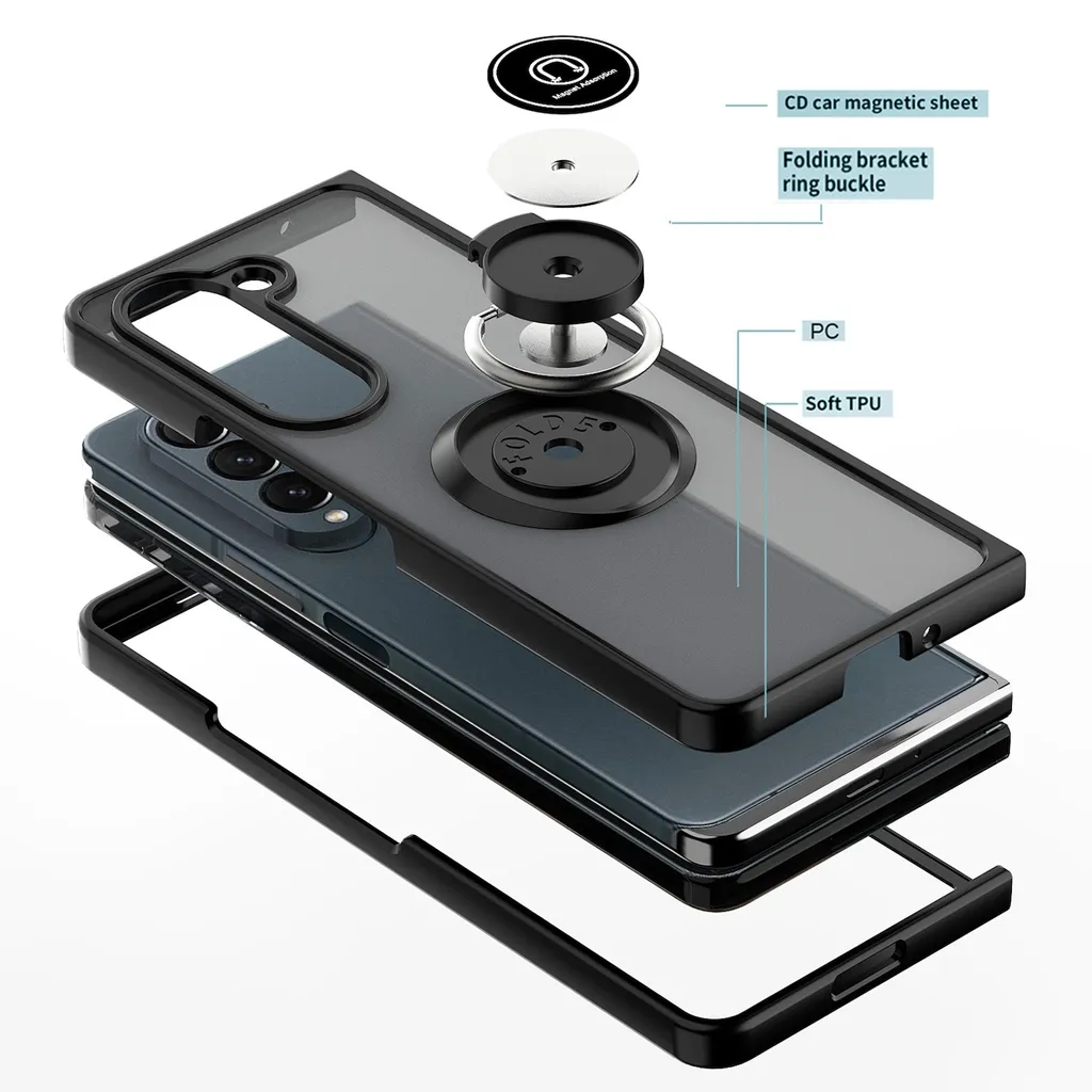 Cover Minimal Samsung Fold6 Blu Scuro - Shadow Design Hybrid - 2