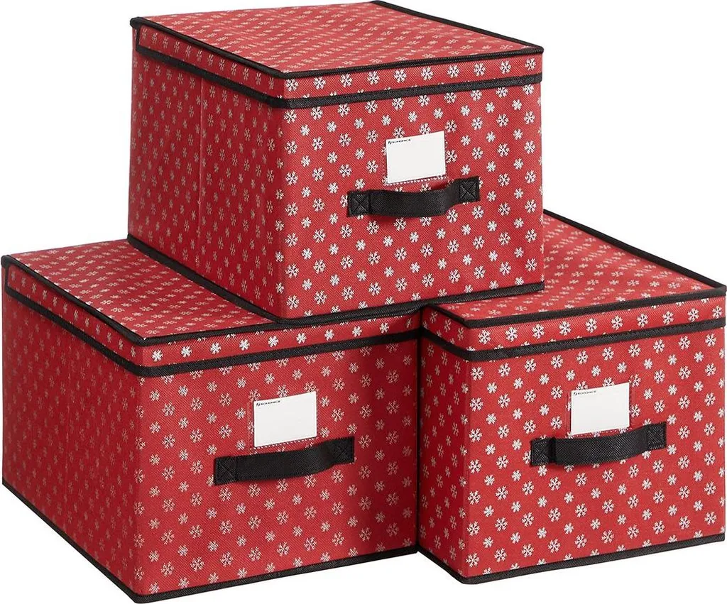 Boîtes de rangement rouge anti-poussière lot de 3 - Solution gain de place
