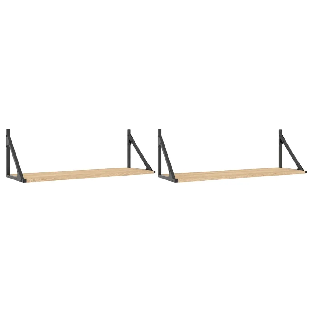 Coppia Mensole Parete Rovere Sonoma SYFAX™ 80x25 cm per Casa