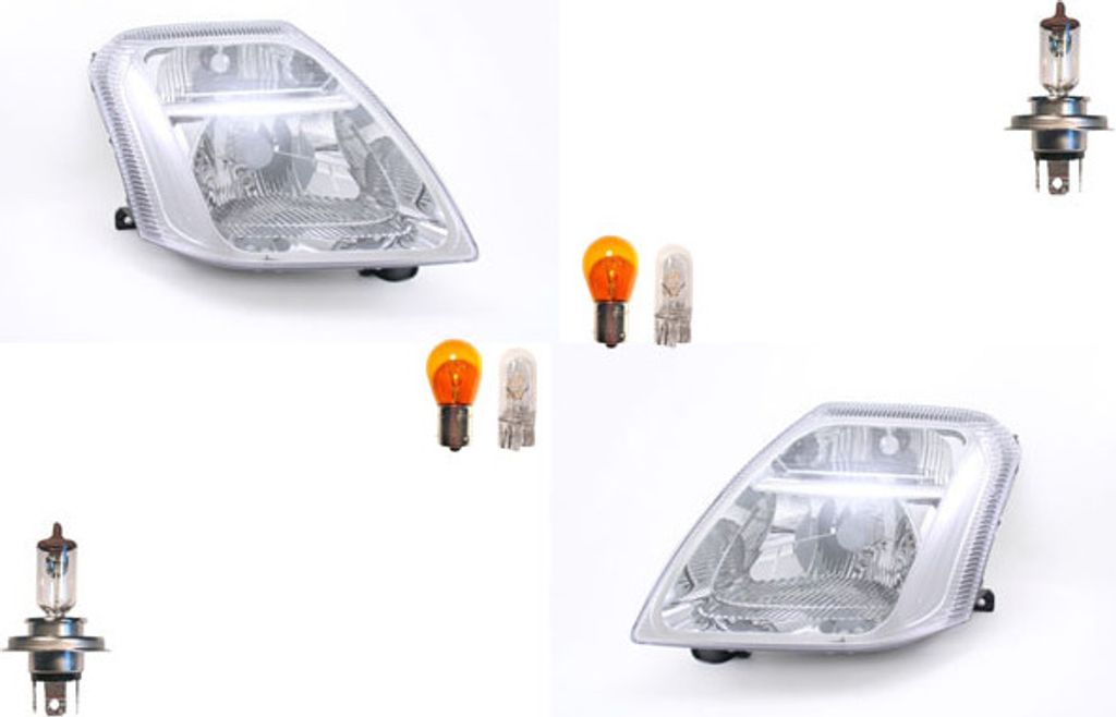Johns, Scheinwerfer Halogen HSW passend für Citroen C2 09/03- mit Leuchtmitteln Satz LR 0000620870 00006204ZW 96422811 6204ZW 620870 0000620670 00...