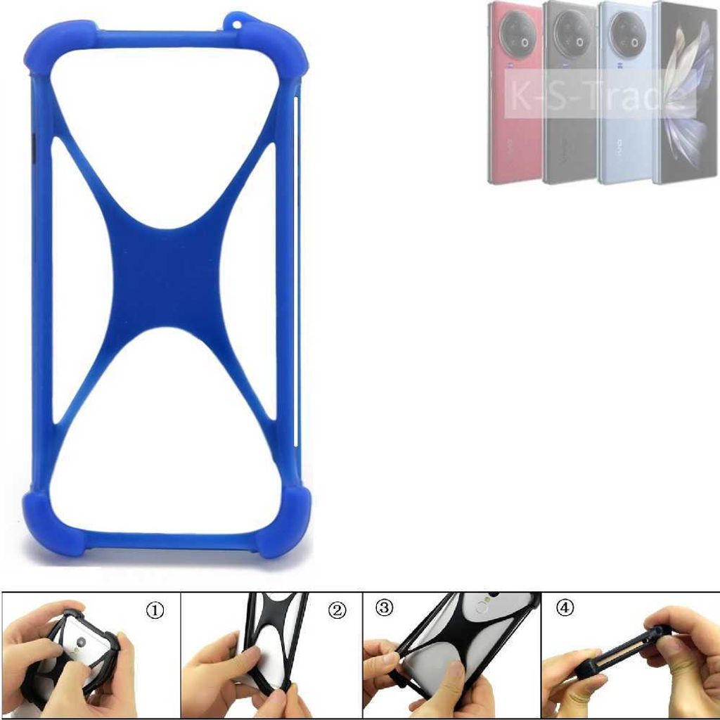 K-S-Trade Handy Hülle kompatibel mit Vivo X Fold 2 Silikon Schutzhülle Cover Case Bumper Silikoncase TPU Softcase Schutz Hülle Smartphone