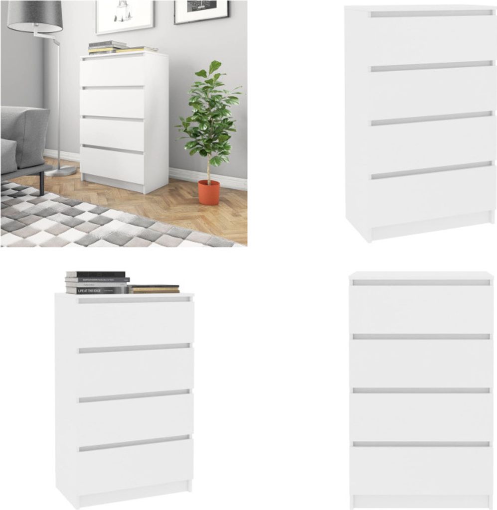 vidaXL Sideboard Weiß 60x35x98,5 cm Holzwerkstoff - Sideboard - Sideboards - Schubladenschrank - Schubladenschränke