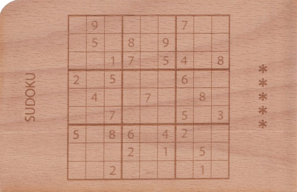 Holzpostkarte "Sudoku"