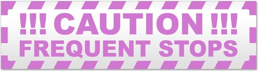 Kiwistar - Autoaufkleber - Flieder - 45 x 12 cm - Caution Frequent Stops gestreift - Hinweis Aufkleber Sticker für Auto, Kfz, Fahrrad, PKW, LKW